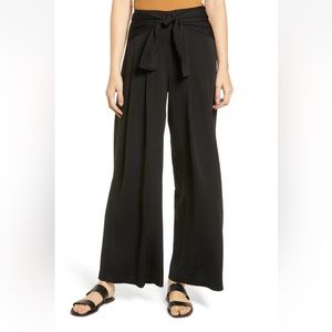 Moon River Tie Front Wide Leg Pants